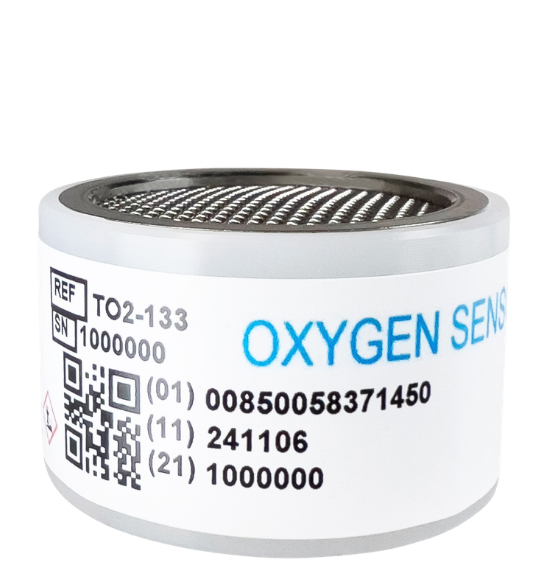 TO2-133 Trace PPM Oxygen Sensor fuel cell for high-precision industrial gas monitoring.