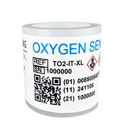 TO2-IT-XL Long Life Trace PPM Oxygen Sensor - Replacement for industrial gas analyzers with high-capacity electrochemical cell.